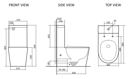 Унитаз напольный Santiline Торнадо SL-5026MB черный матовый